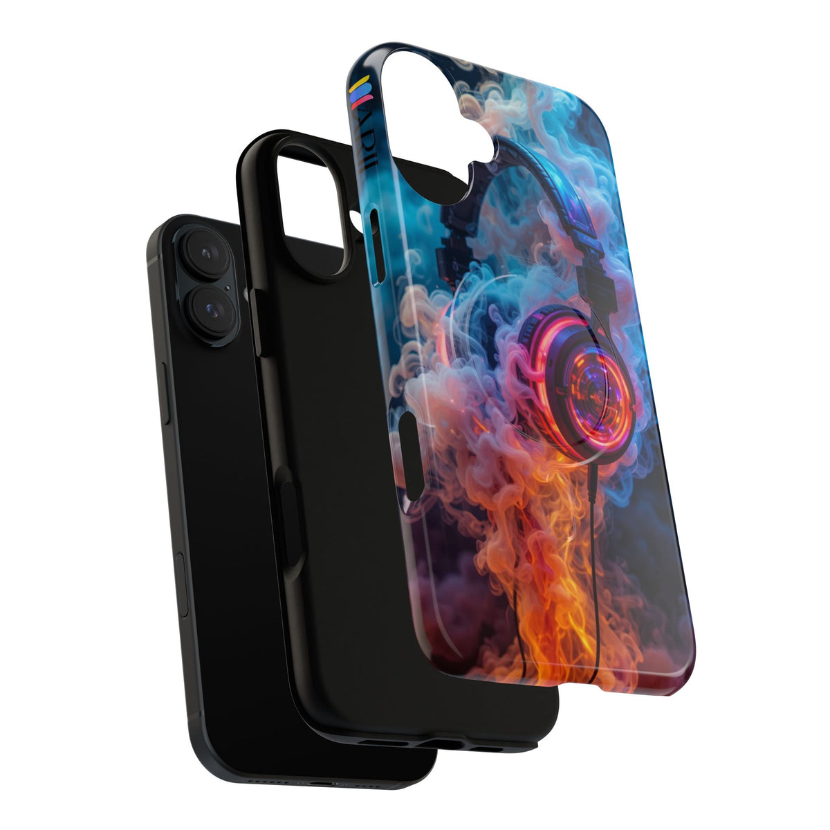 Neon Headphones Smoke Design