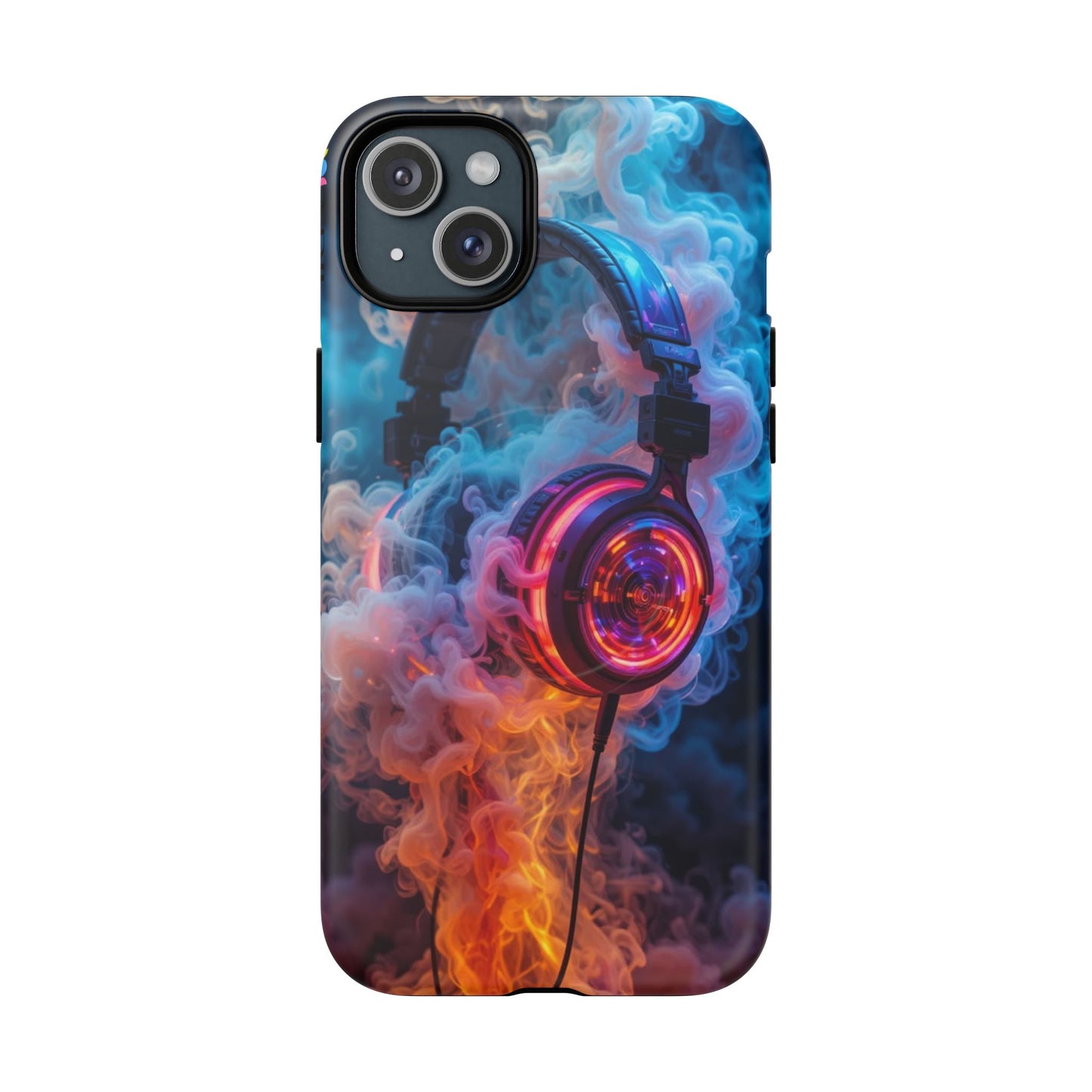 Neon Headphones Smoke Design