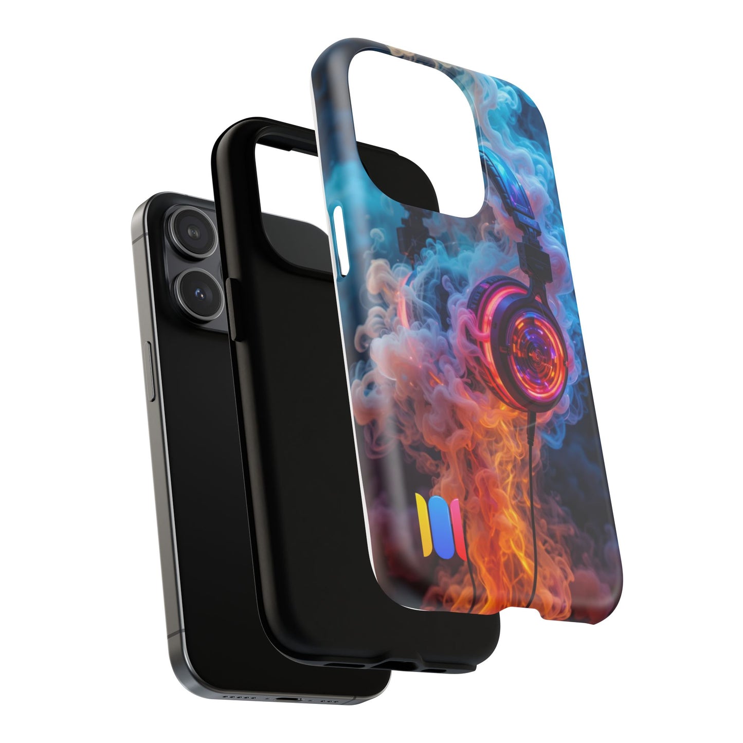 Neon Headphones Smoke Design