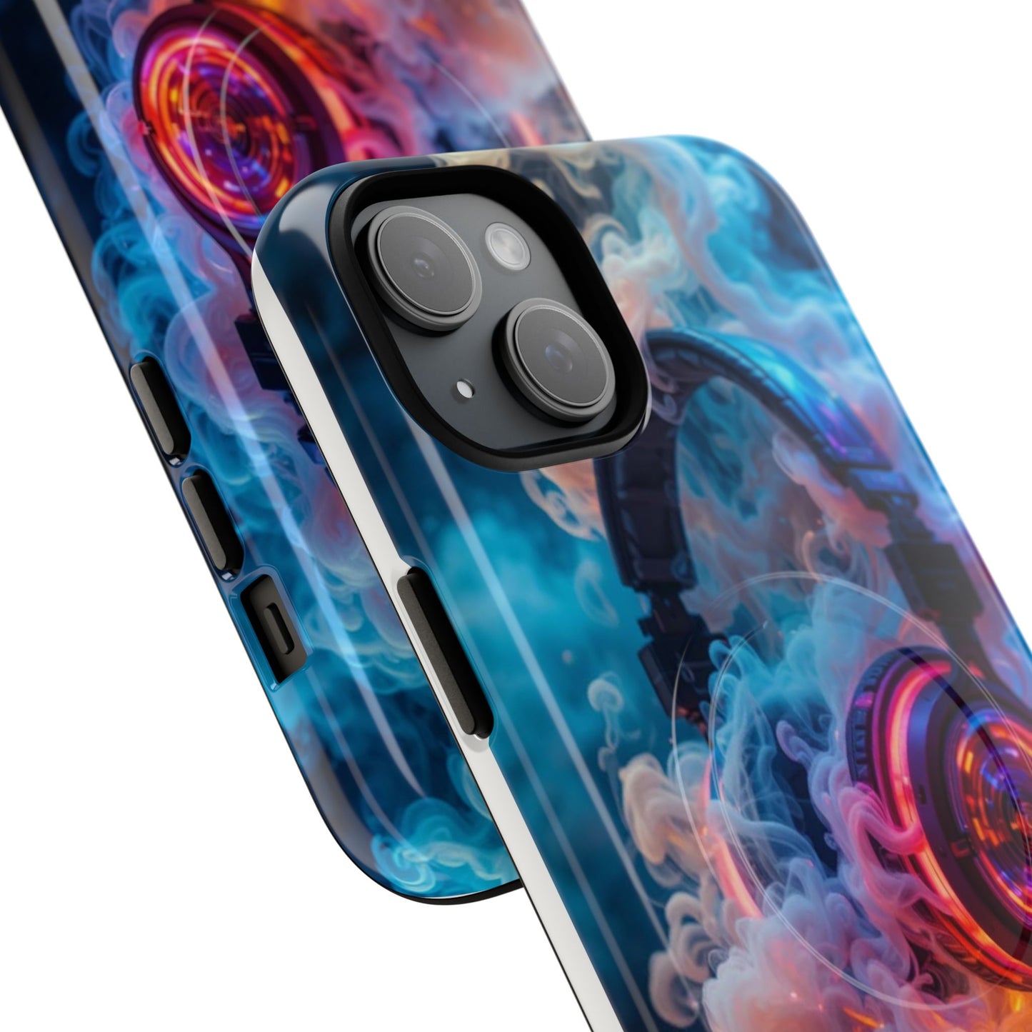 Neon Headphones Smoke Design