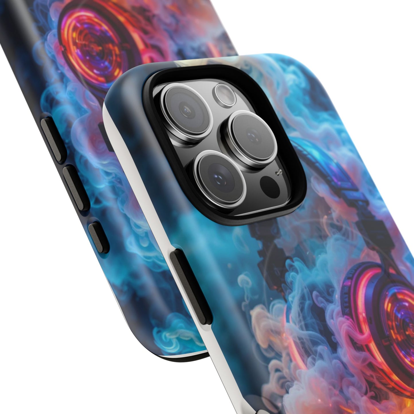 Neon Headphones Smoke Design