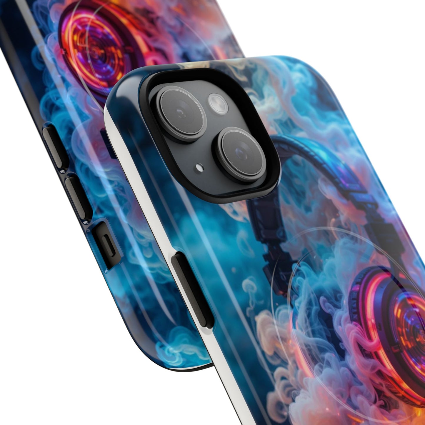 Neon Headphones Smoke Design