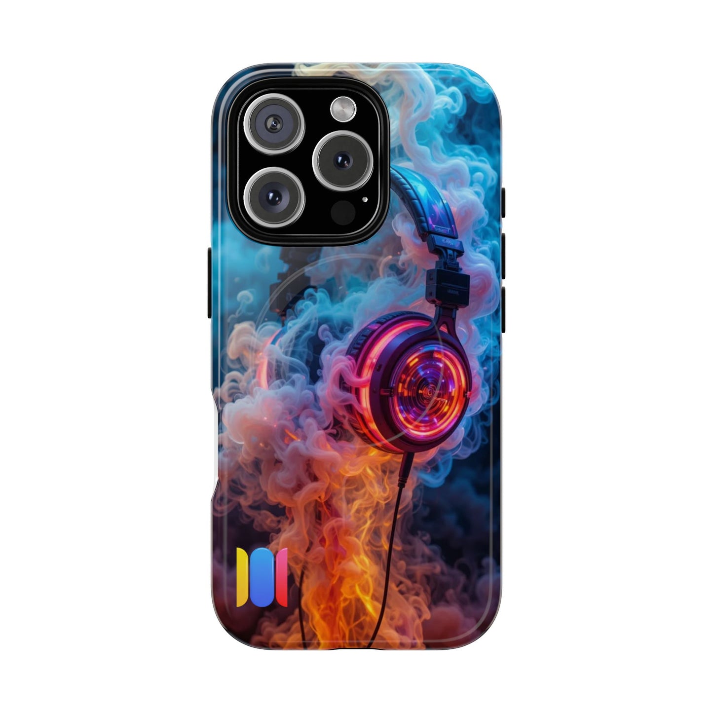 Neon Headphones Smoke Design
