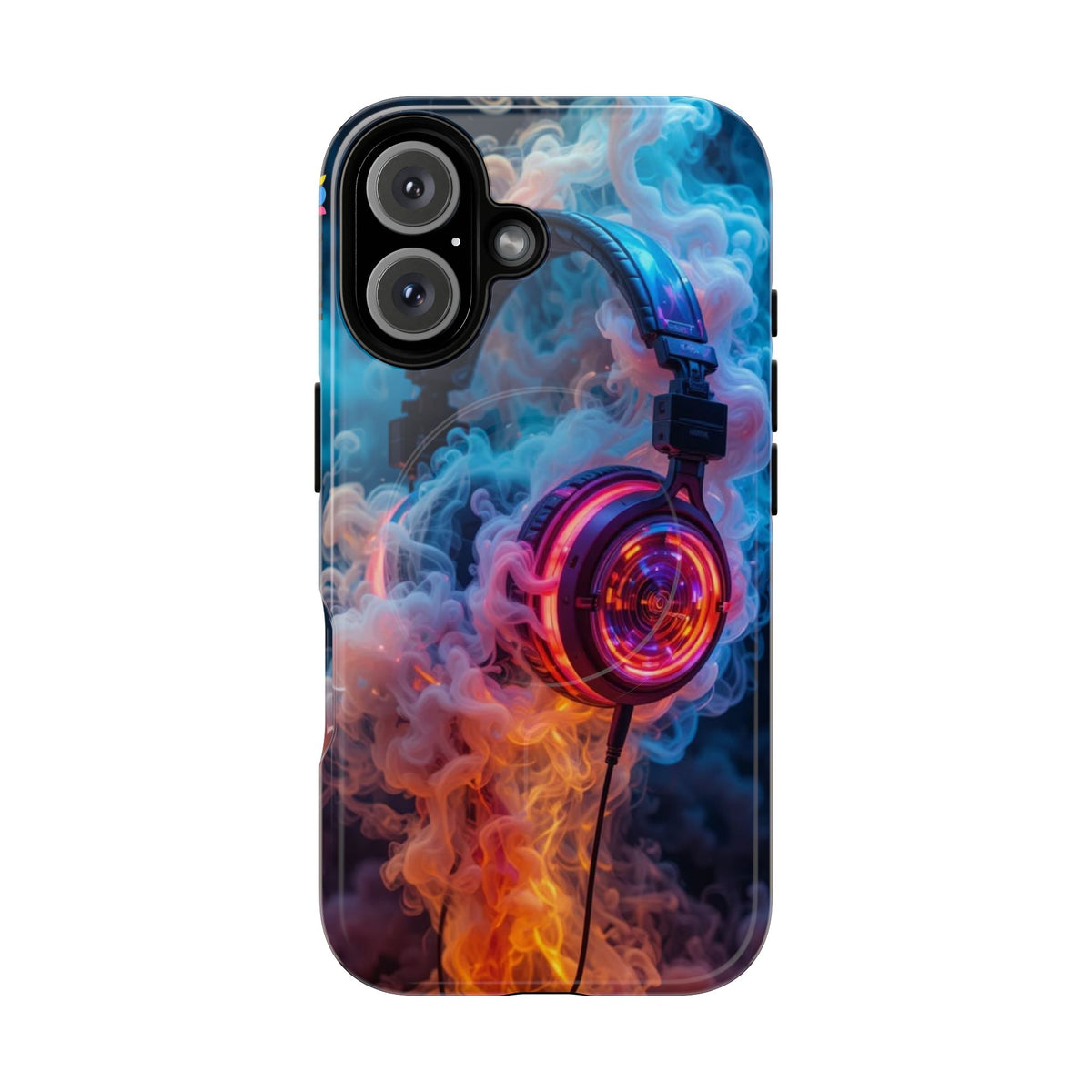 Neon Headphones Smoke Design