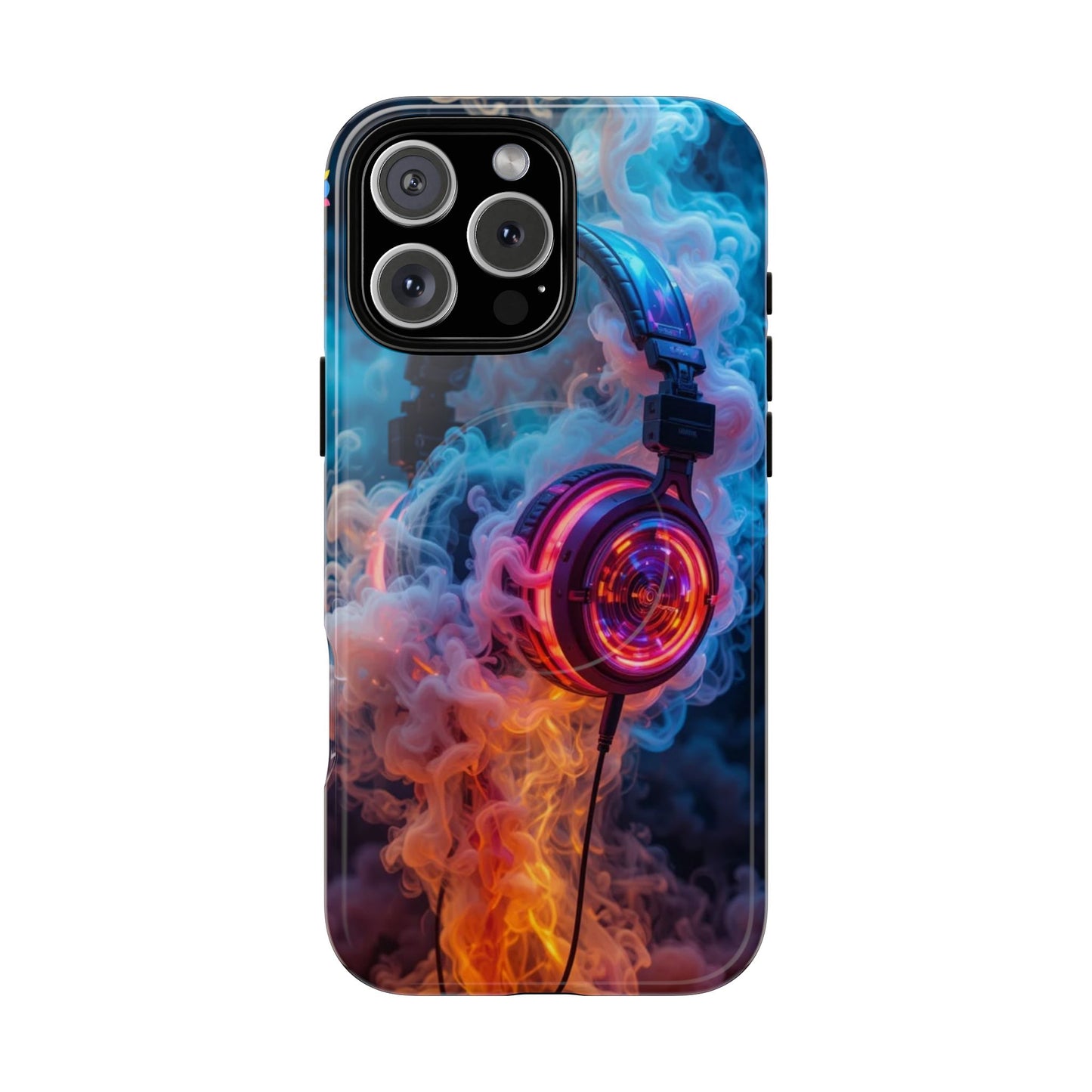 Neon Headphones Smoke Design