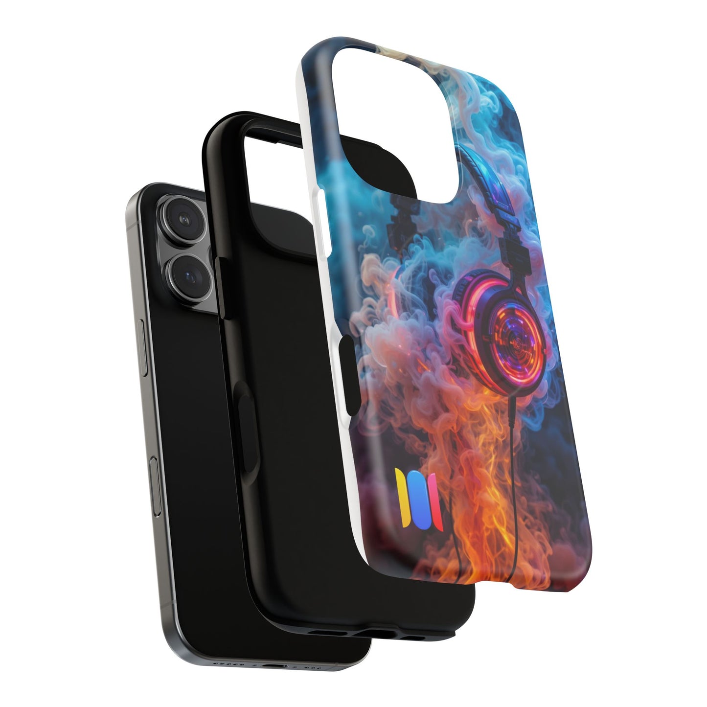Neon Headphones Smoke Design