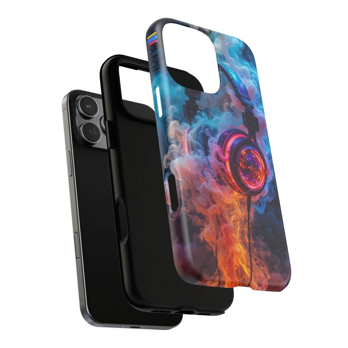 Neon Headphones Smoke Design