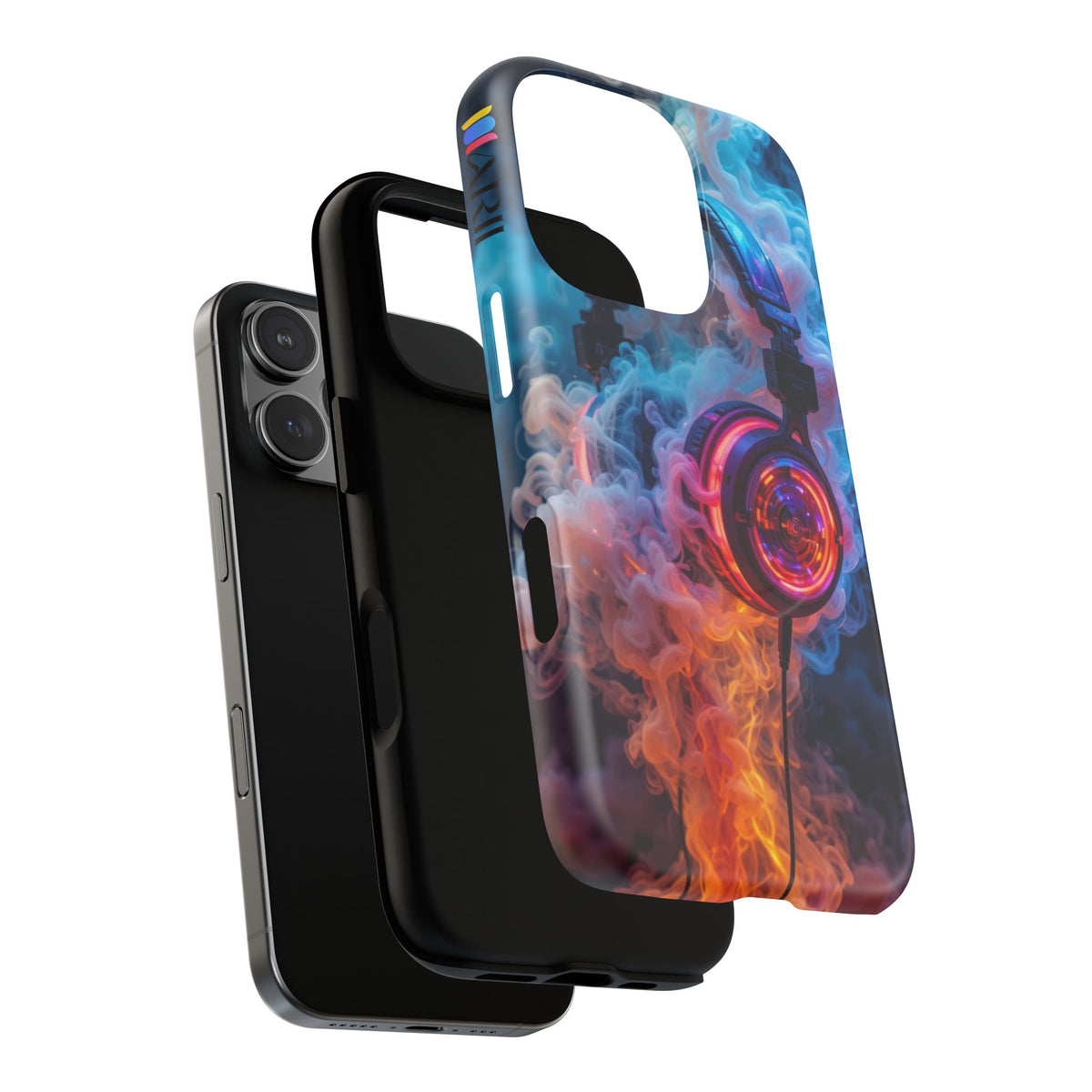 Neon Headphones Smoke Design