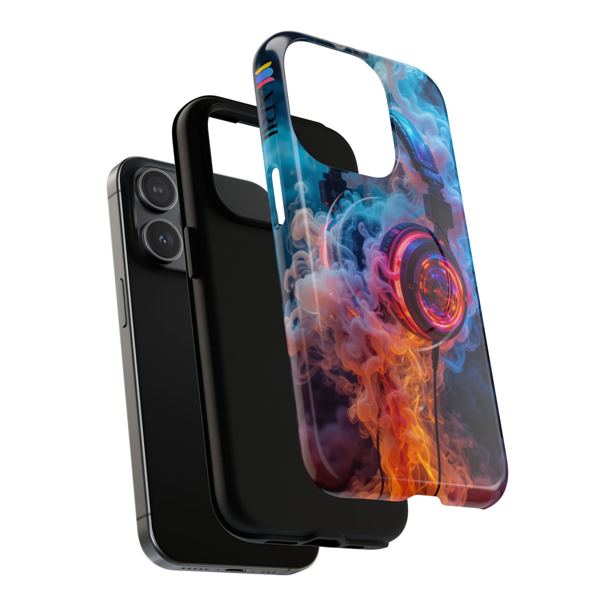 Neon Headphones Smoke Design