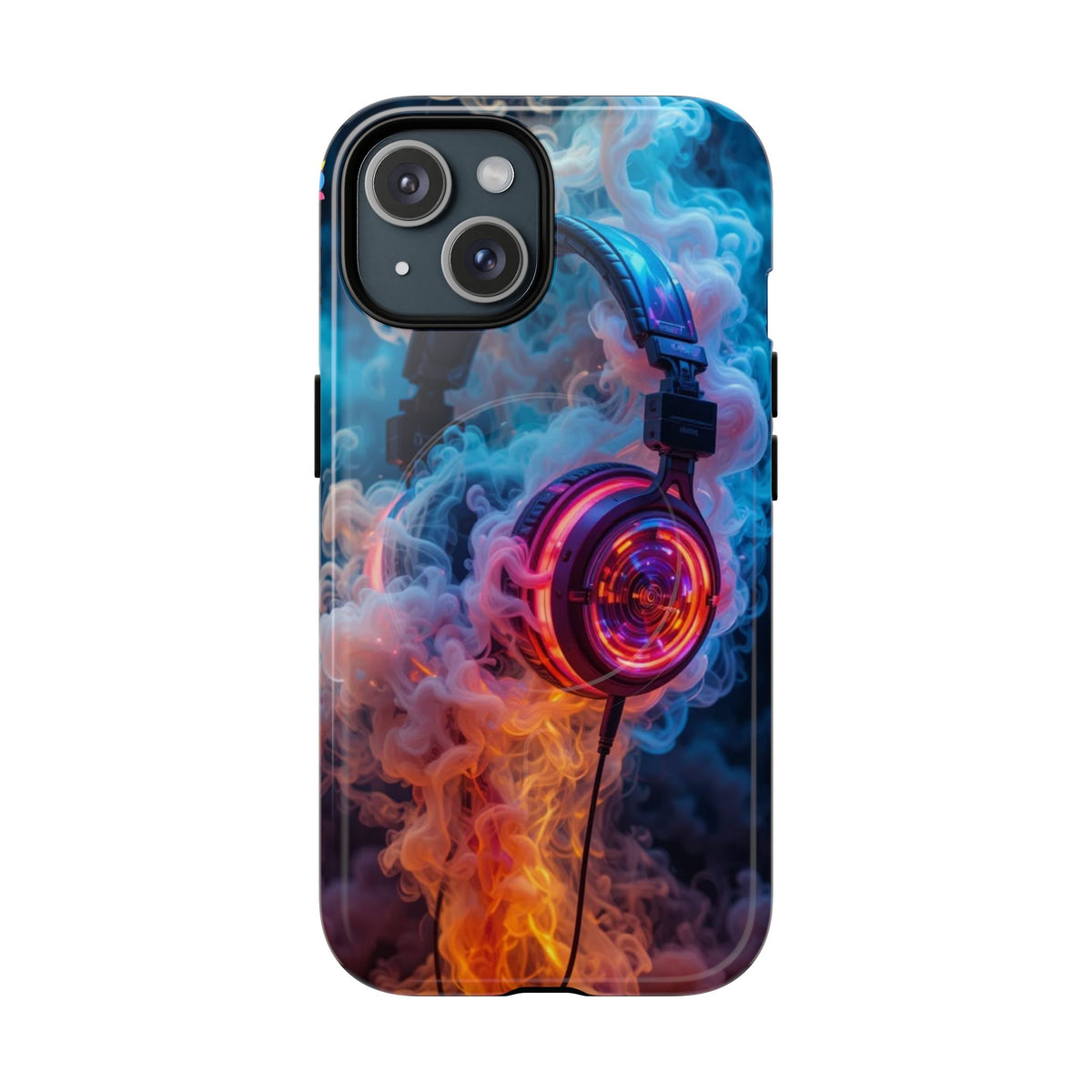 Neon Headphones Smoke Design