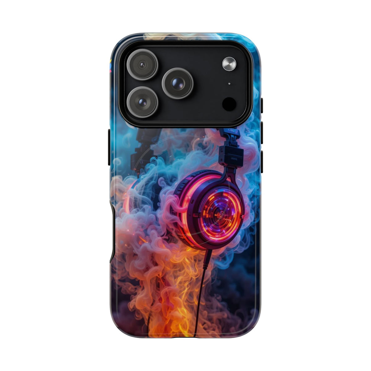 Neon Headphones Smoke Design