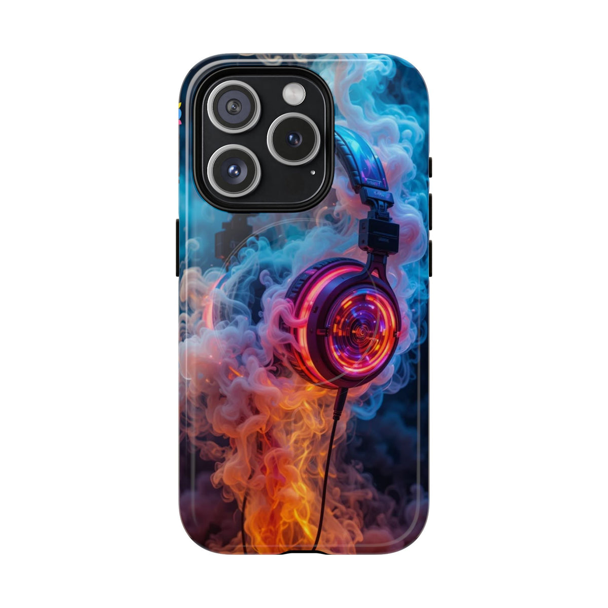 Neon Headphones Smoke Design