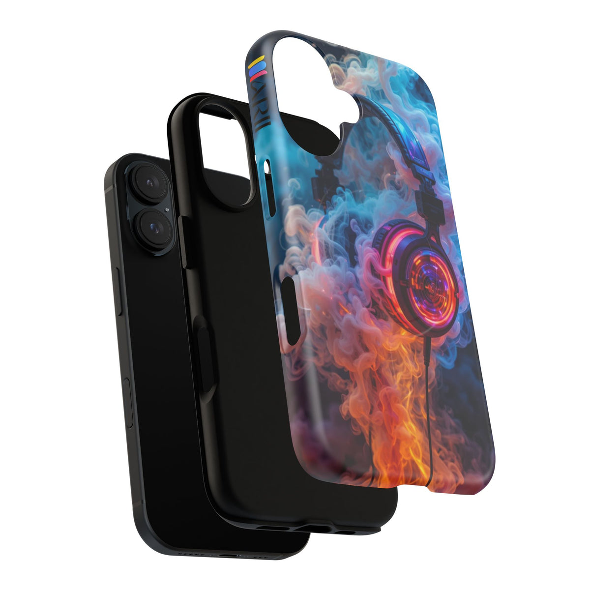 Neon Headphones Smoke Design