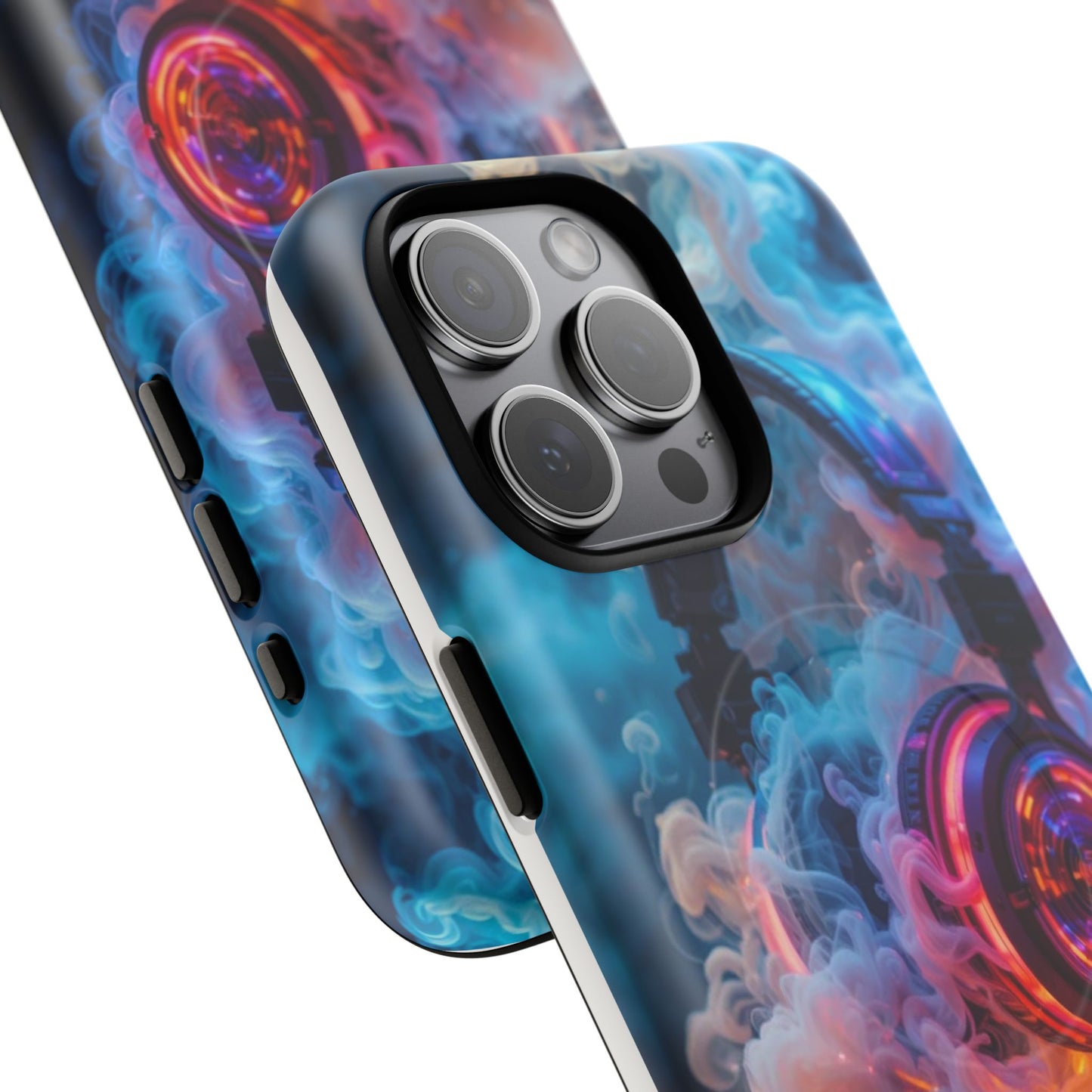 Neon Headphones Smoke Design