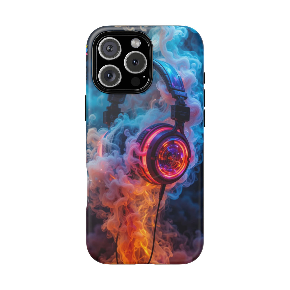 Neon Headphones Smoke Design