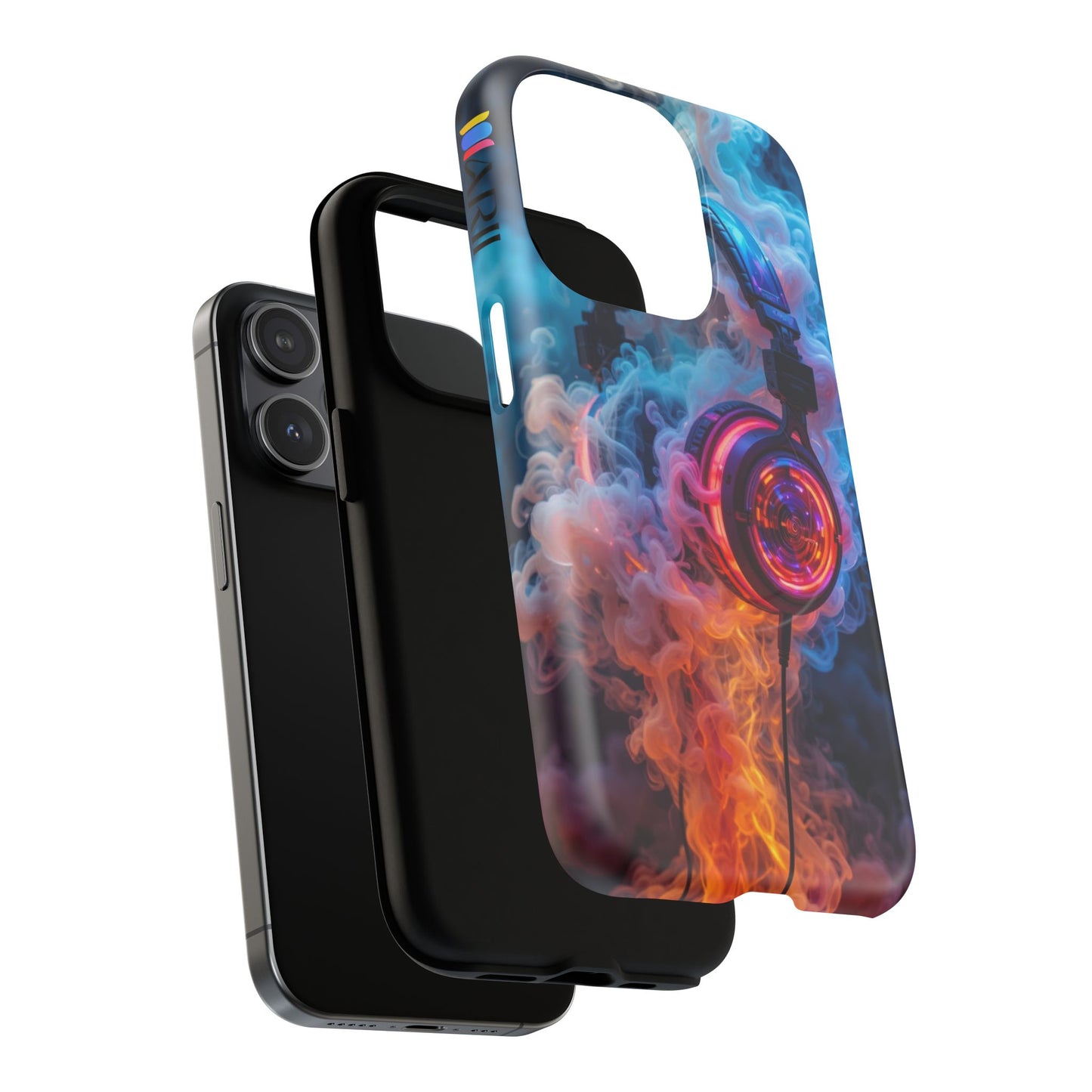 Neon Headphones Smoke Design