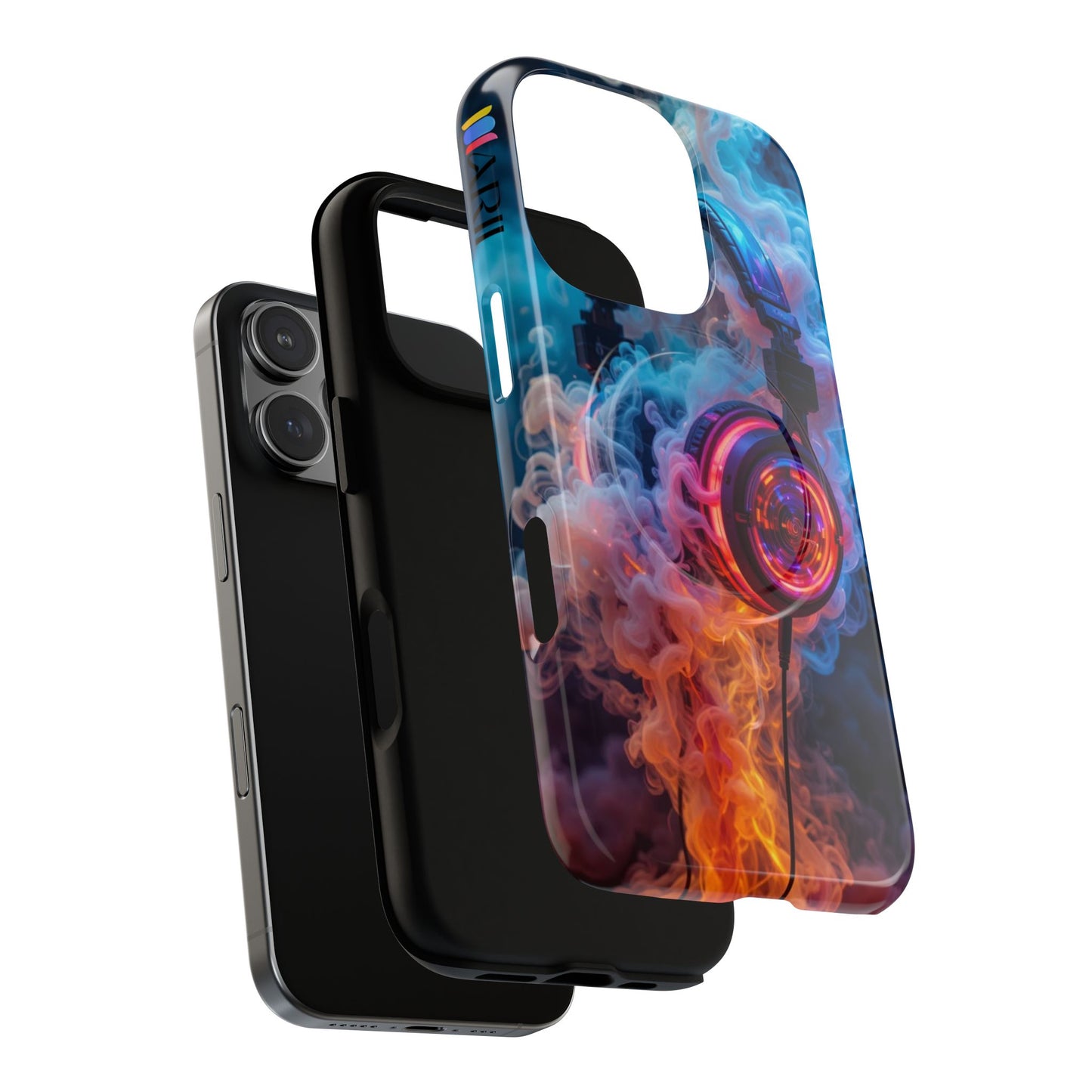 Neon Headphones Smoke Design